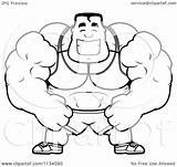 Buff Bodybuilder Outlined Cory Thoman Collc0121 sketch template