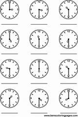 Clock Half Hour Worksheets Coloring Time Past Learning Telling Learn Kids Pages Benscoloringpages Handout Print School Math English Preschool Below sketch template