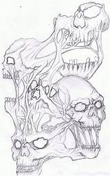 Drawings Demon Skulls Sketches Smokey Thug Pencil Outline sketch template