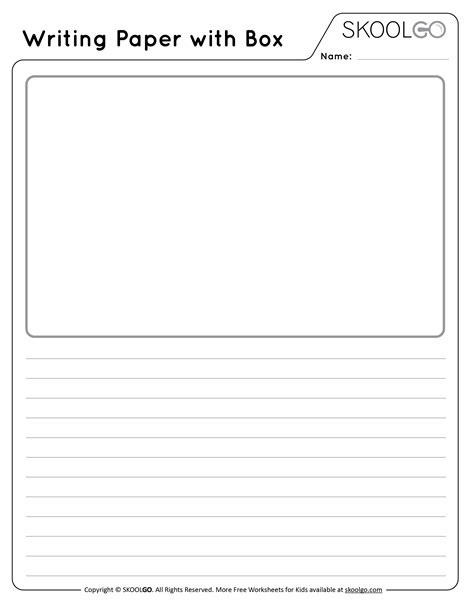 printable primary lined paper  picture box  printable paper