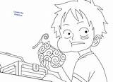 Luffy Lineart sketch template