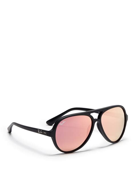 Ray Ban Acetate Aviator Mirror Sunglasses In Pink For Men