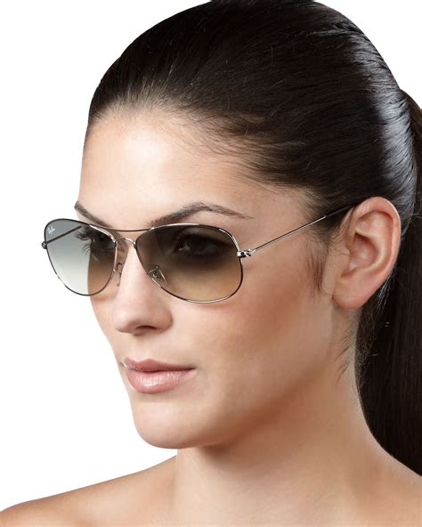 ray ban aviator sunglasses silver  black lyst