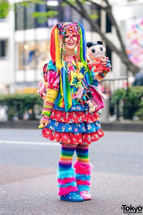 rainbow decora style  harajuku  handmade clothing tiered skirt tomoe shinohara doll furry