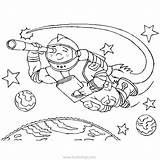 Space Astronaut Planets Xcolorings sketch template