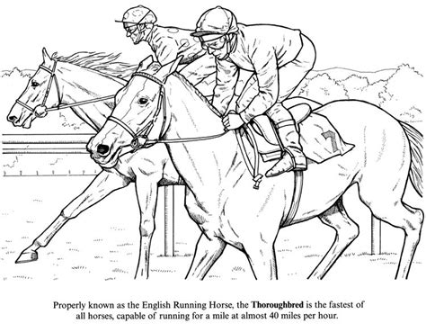 horse racing color pages horse coloring page  racing thoroughbreds