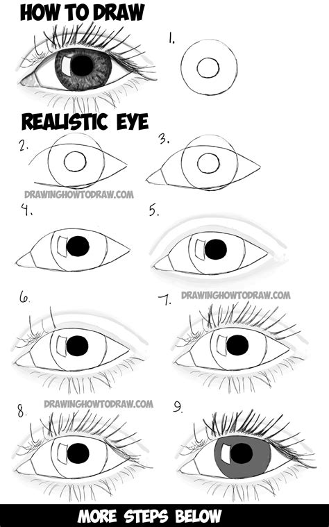 draw realistic eyes  step  step drawing tutorial  easy