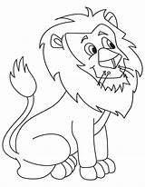 Lion Cartoon Cute Coloring Pages Kids sketch template