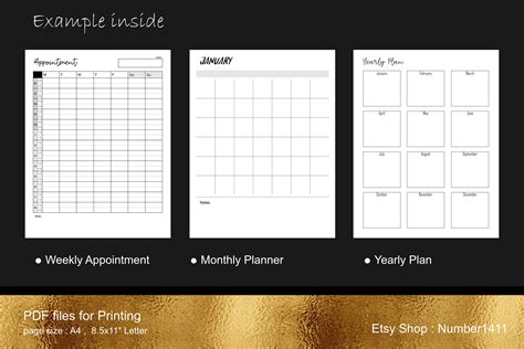 small business planner printable customer information weekly etsy