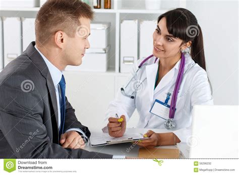 physician ready  examine patient   stock photo image