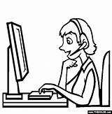 Coloring Telemarketer Pages Occupations Clipart 20clipart sketch template