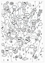 Doodle Coloring Kawaii Kids Pages Doodling Adults Color Children Simple Adult Characters Party Coloriage Chloe Printable Few Details Justcolor Nggallery sketch template