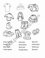 Clothes Colors Worksheet Worksheets Preview Esl sketch template