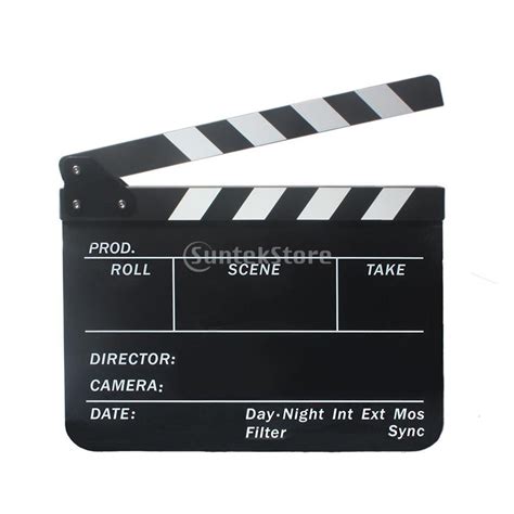 acrylic clapperboard tv film  video clapboard cut action black board  colorful stripe