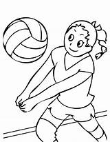 Colorear Dibujos Voleibol sketch template