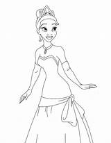 Tiana Coloring Pages Princess Printable Disney Kids Princesses sketch template
