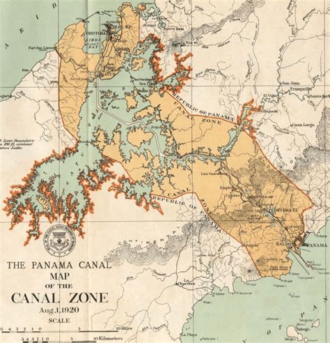 Map Of The Panama Canal And The U S Controlled Canal Zone