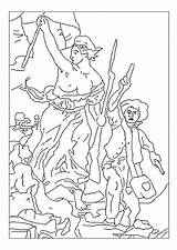 Delacroix Colorare Francese Rivoluzione Franse Revolutie Marianne Malvorlage Francesa Revolucion Colorier Tableau Liberté Disegni Peuple Ausmalbilder Guidant Liberte sketch template
