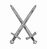 Crossed Swords Vector Sketch Sword Vectors sketch template