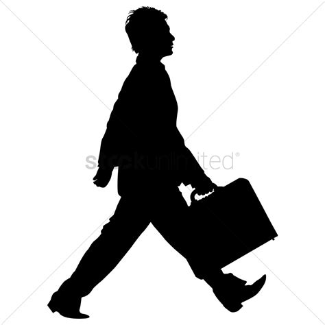 businessman walking with briefcase silhouette vector image 1463555 stockunlimited