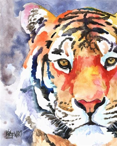 tiger art print  original watercolor painting