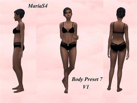 Mmarias4s Marias4 Body Preset 7 V1 And V2 Body Sims 4 Cas Sims 4 Mods