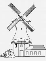 Windmill Coloring Holland Watermill Windmills Molinos sketch template