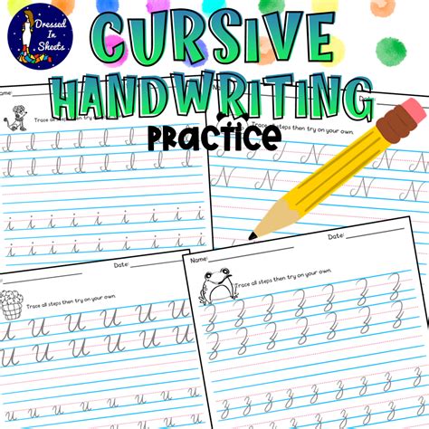 cursive handwriting practice book  madebyteachers