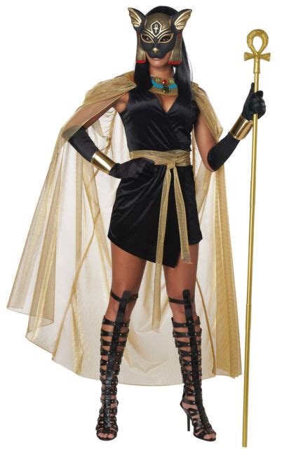 brand new feline goddess bastet egyptian black cat adult costume ebay