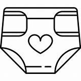 Diaper Heart Diapers Baby Vector Icon Disposable Medical sketch template