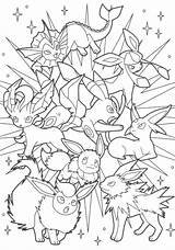 Eevee Coloring Pages Evolution Pokemon Getcolorings Color Breakthrough sketch template