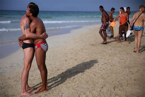 Where Cubas Gays Meet Up Two Men Embrace At Mi Cayito Described As