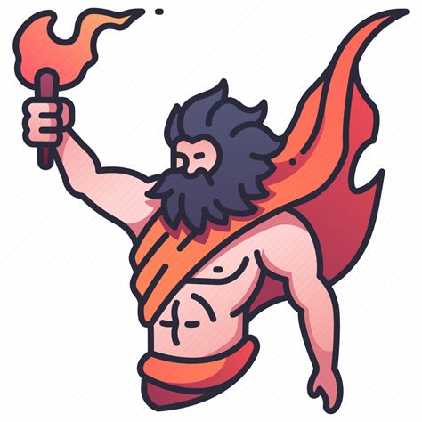 prometheus greek god mythology olympus fire torch icon   iconfinder
