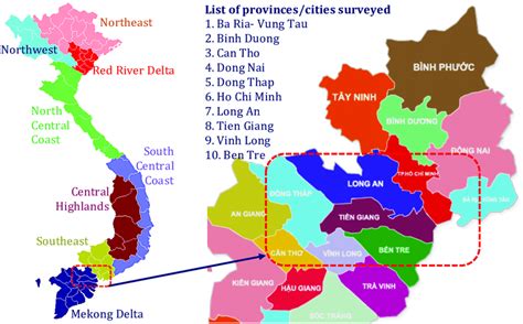 list  provincescities covered   study  scientific