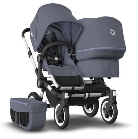 bugaboo donkey  duo kinderwagen mit sitz und liegewanne sonnendach reinweiss bezuege grau