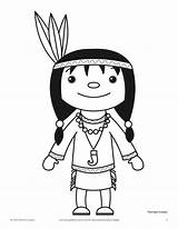 Coloring Pages Thanksgiving Kids Indian Boy American Native Female Drawing Christmas Getdrawings Toddlers Thesuburbanmom Choose Board sketch template