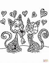 Coloring Zentangle Pages Cats Two Cat Printable Supercoloring Choose Board sketch template
