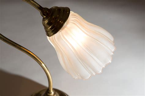 vintage glass shade translucent frosted ruffled pleated glass