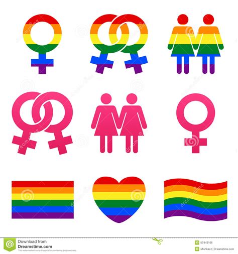 Símbolos De La Lesbiana Del Vector Ilustración Del Vector Ilustración