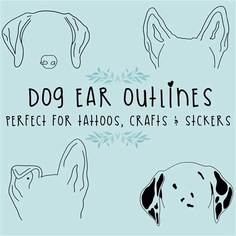 pet ear outlines  tattoos crafts  stickers dog tattoos dog