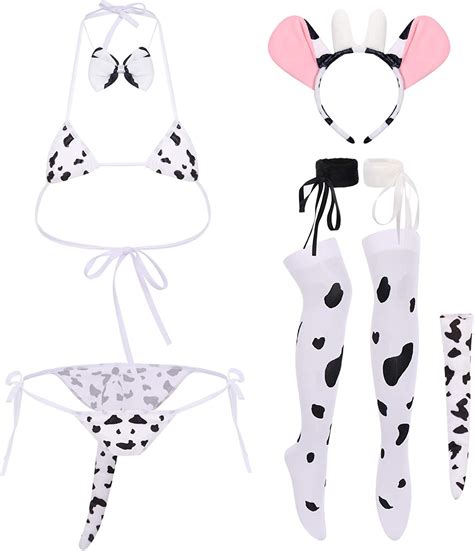 Women’s Sexy Milk Cow Lingerie Set Kawaii Anime Maid Cosplay Costume