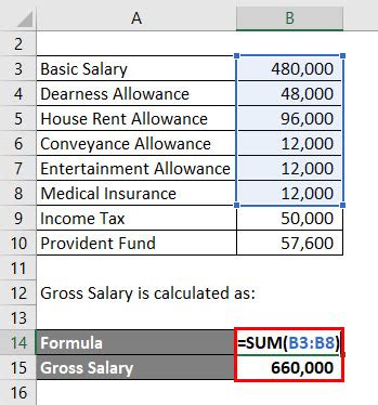 salary formula calculate salary calculator excel template