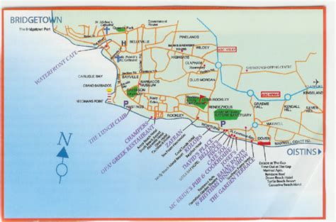 Bridgetown Barbados Tourist Map