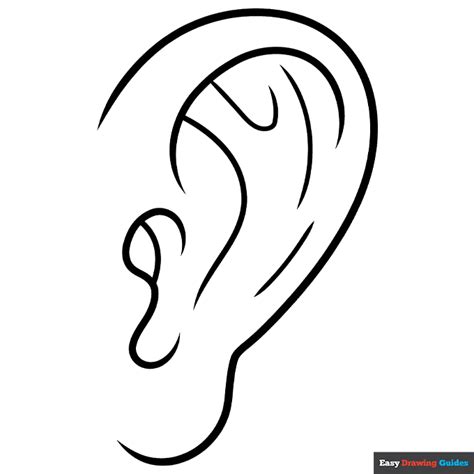 cartoon ear coloring page easy drawing guides