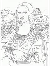 Coloring Pages Mona Lisa Famous Painting Artist Sheets Paintings Fine Colouring Kids Artists Adult Printable Color Colorear Para Print Book sketch template