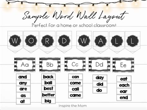 printable word wall  sight words