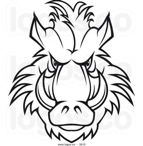 wild boar face drawing
