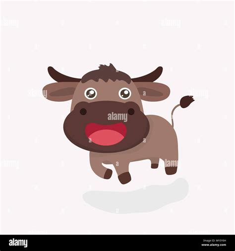 Cute Buffalo Cartoon Stock Vector Image And Art Alamy