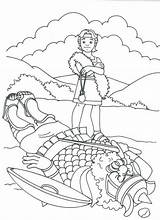 David Coloring Pages Bible King Goliath Saul sketch template