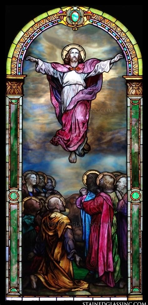 Ascension Colorful Religious Stained Glass Window